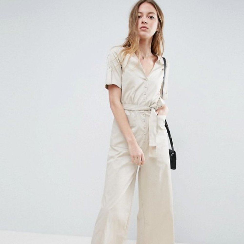 ASOS Belted Twill Jumpsuit